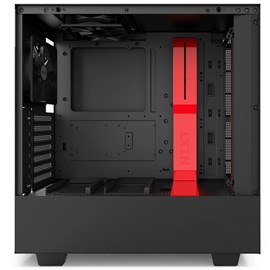 NZXT CA-H500B-BR H500 Mat Siyah-Kırmızı Temperli Cam ATX PSUsuz Kasa