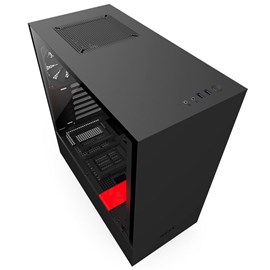 NZXT CA-H500B-BR H500 Mat Siyah-Kırmızı Temperli Cam ATX PSUsuz Kasa