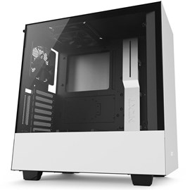 NZXT CA-H500W-W1 H500i Mat Beyaz Temperli Cam RGB Akıllı ATX PSUsuz Kasa