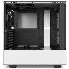 NZXT CA-H500W-W1 H500i Mat Beyaz Temperli Cam RGB Akıllı ATX PSUsuz Kasa