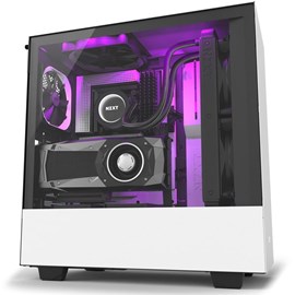 NZXT CA-H500W-W1 H500i Mat Beyaz Temperli Cam RGB Akıllı ATX PSUsuz Kasa