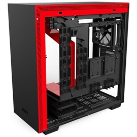 NZXT CA-H700B-BR H700 Mat Siyah-Kırmızı Temperli Cam ATX PSUsuz Kasa