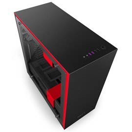 NZXT CA-H700B-BR H700 Mat Siyah-Kırmızı Temperli Cam ATX PSUsuz Kasa