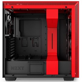 NZXT CA-H700B-BR H700 Mat Siyah-Kırmızı Temperli Cam ATX PSUsuz Kasa