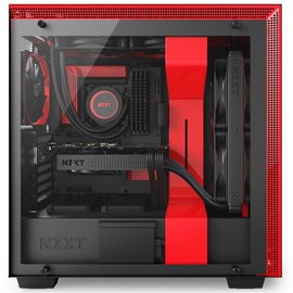 NZXT CA-H700B-BR H700 Mat Siyah-Kırmızı Temperli Cam ATX PSUsuz Kasa