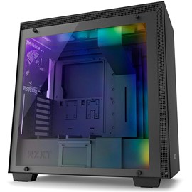 NZXT CA-H700W-BB H700i Mat Siyah Temperli Cam RGB Akıllı ATX PSUsuz Kasa