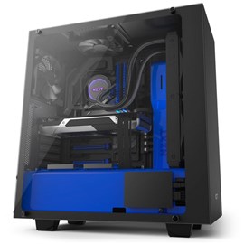 NZXT CA-S340W-B5 S340 Elite Siyah-Mavi Pencereli ATX PSUsuz Kasa