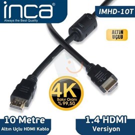 Inca IMHD-10T 10 Metre 4K 3D Altın Uçlu HDMI Kablo