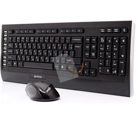 A4 Tech 9300F Kablosuz Siyah F TR Multimedya Klavye-Optik Mouse Seti