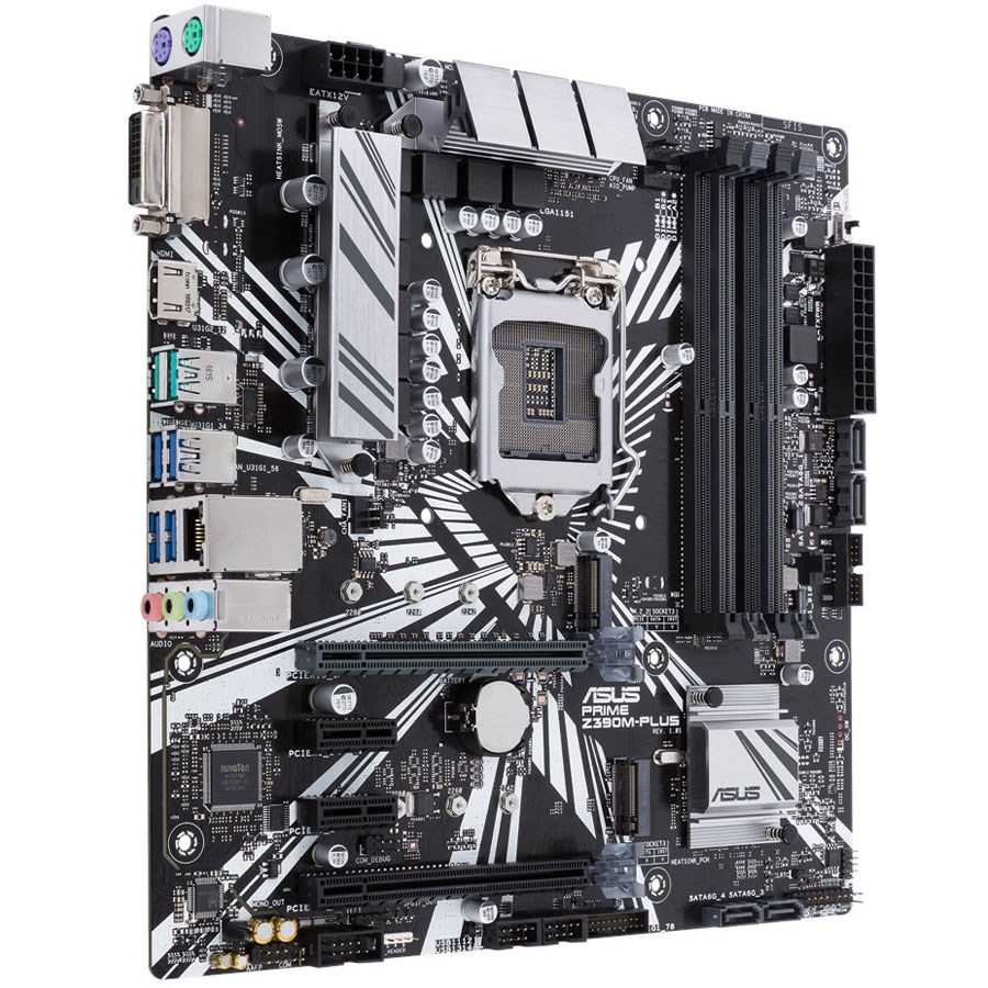 Asus PRIME Z390M-PLUS DDR4 Dual M.2 HDMI DVI Lga1151 mATX