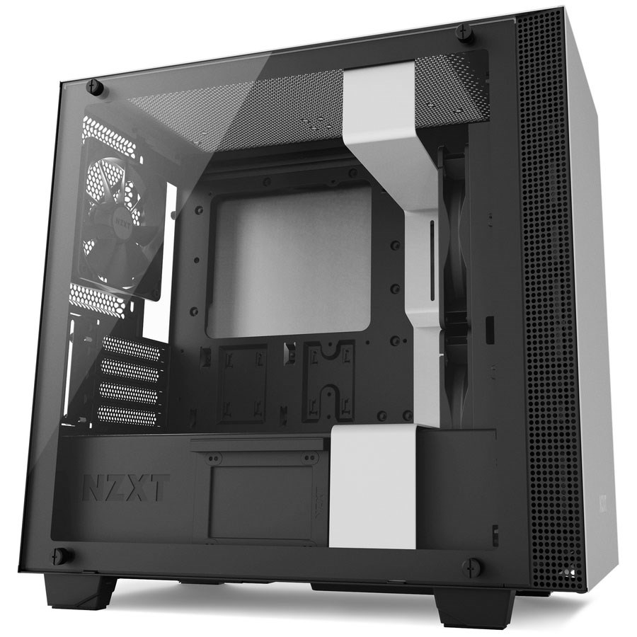 NZXT CA-H400B-W1 H400 Mat Beyaz Temperli Cam mATX PSUsuz Kasa