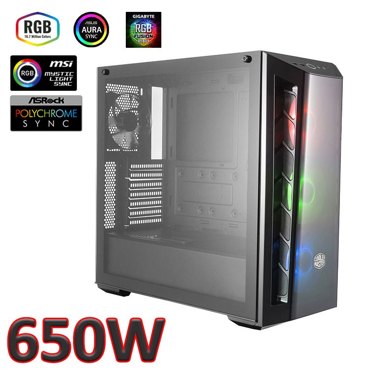 Cooler Master MasterBox MB520 RGB 650W 80+ Temperli Cam 3x120mm Fan ATX Kasa