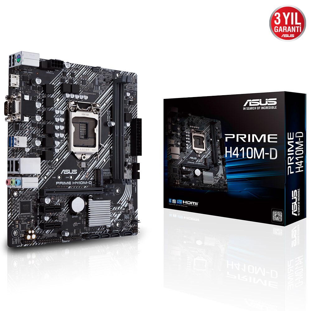 ASUS PRIME H410M-D 2933MHz DDR4 Soket 1200 M.2 HDMI VGA mATX Anakart 