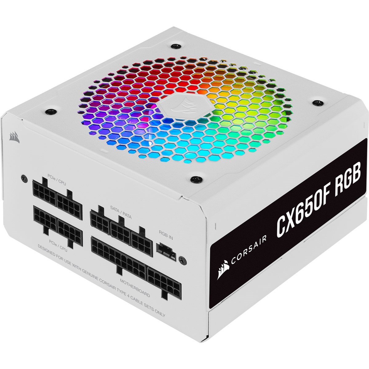 Corsair CP-9020226-EU CX650F RGB 650 Watt Tam Modüler 80+ Bronz Güç Kaynağı Beyaz