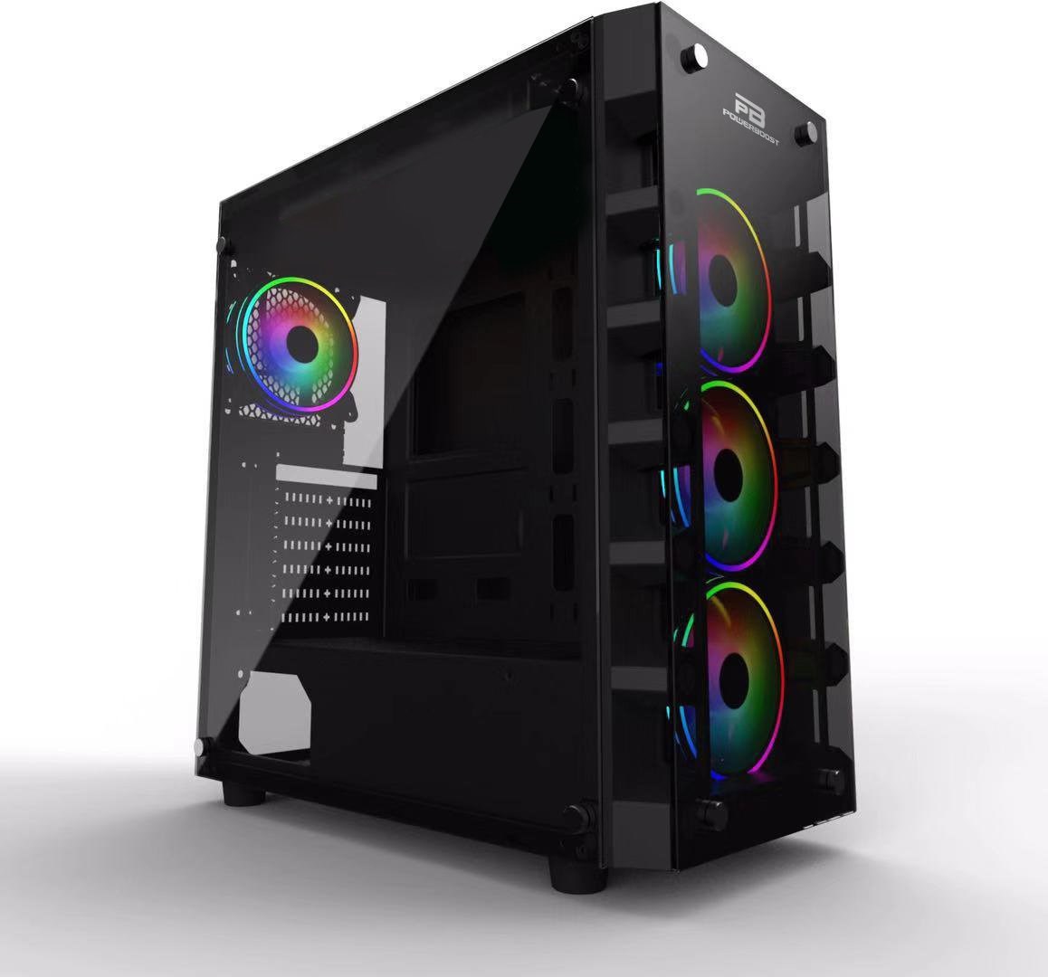 PowerBoost X59RGB USB 3.0 Tempered Glass 4 x RGB Fanlı Gaming Kasa (PSU Yok) JBST-X59RGB