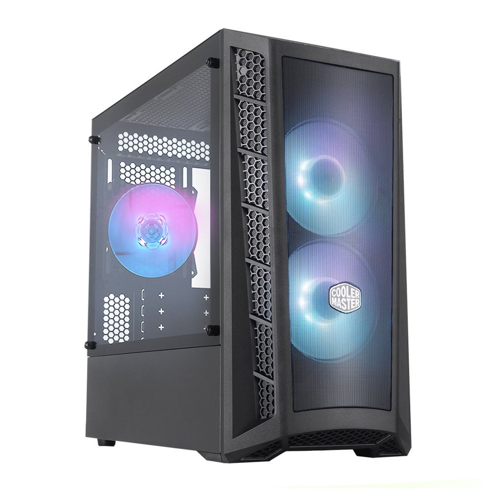 CM MasterBox MB311L V4 600W 80+ RGB 3x120cm Fan, Tempered Glass pencere, Mesh Ön Panel MicroATX Kasa