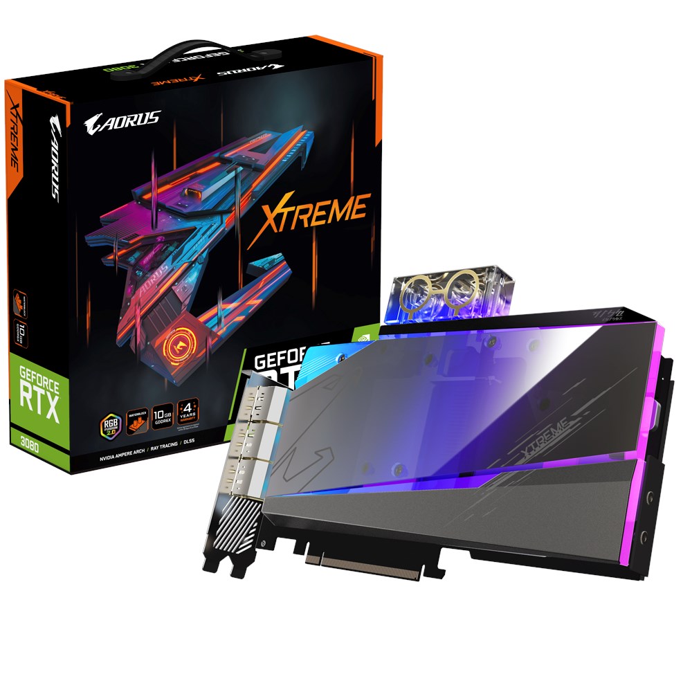 Gigabyte GV-N3080AORUSX WB-10GD NVIDIA GeForce RTX 3080 Aorus Xtreme Waterforce WB 10 GB GDDR6X 320 Bit Ekran Kartı