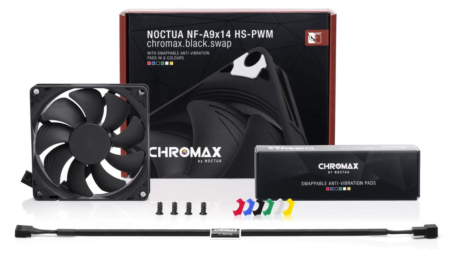  NOCTUA NF-A9x14 HS-PWM chromax.black.swap 92mm 2500-600rpm, 33.8cfm, 23.6db Siyah Kasa fanı