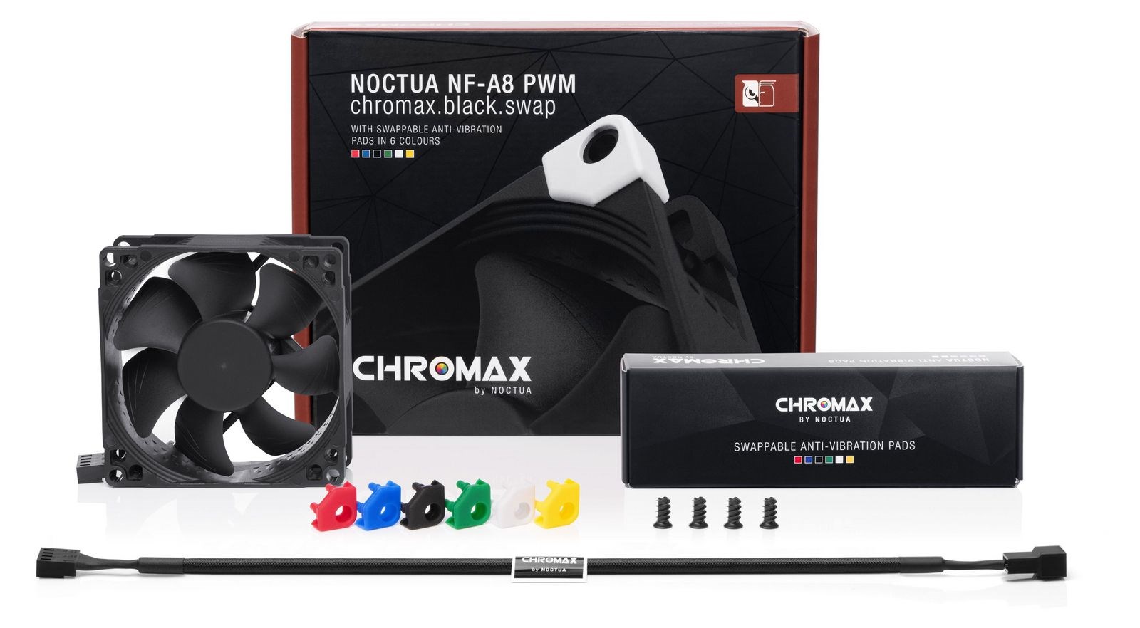  NOCTUA NF-A8 PWM chromax.black.swap 80mm 2200-450rpm, 32.6cfm max, 17.7db max Siyah Kasa fanı