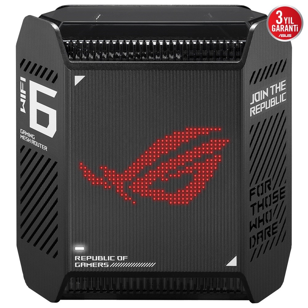 ASUS ROG Rapture GT6 Gaming Mesh Sistemi AX10000 WiFi6 Tri-Band (Siyah, İkili Paket)