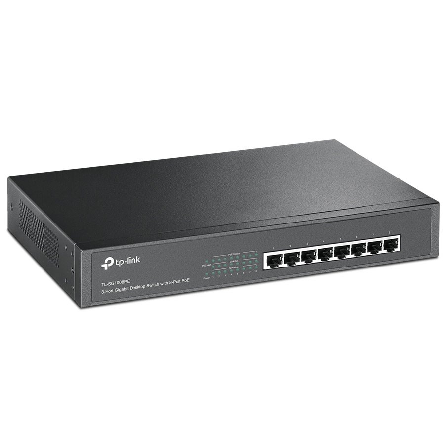 TP-LINK TL-SG1008PE 8-Port PoE+ Gigabit Desktop Rackmount Switch