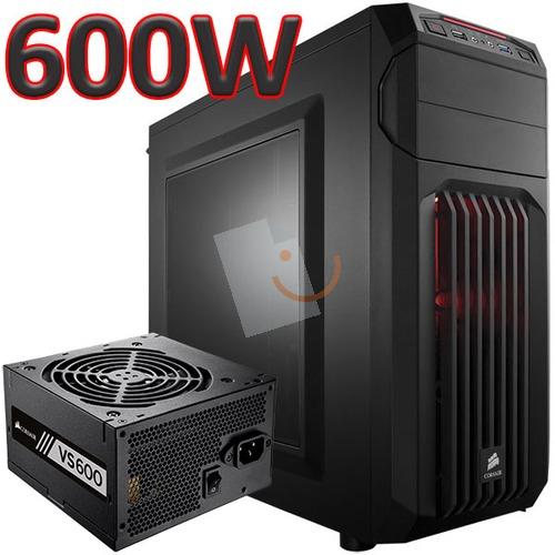 Corsair CC-9020114-EU Carbide Series Champ/SPEC-01 Red LED Mid-Tower VS600 80+ 600W Siyah Kasa