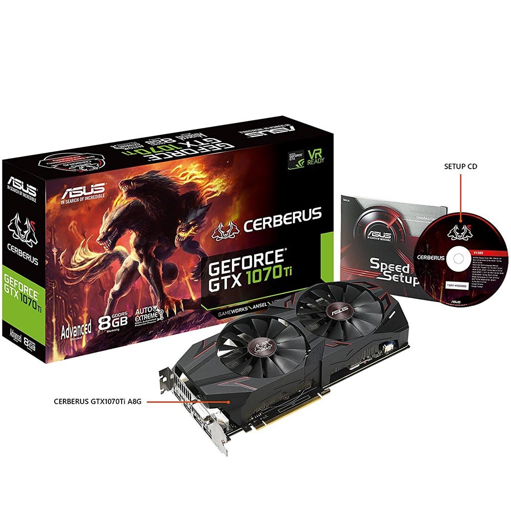ASUS CERBERUS-GTX1070TI-A8G ASUS Nvidia GTX1070-TI 8GB GDDR5