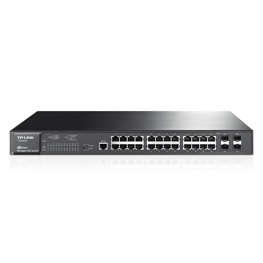 TP-LINK TL-SG3424P JetStream 4 Adet Kombine SFP Yuvası 24 Portlu Yönetilebilir Gigabit Switch