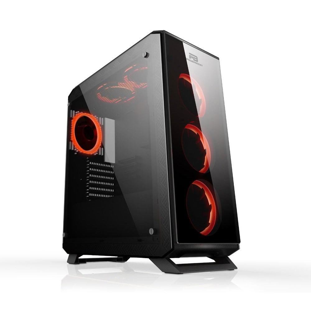 Power Boost VK-G3903S USB3.0 Full Siyah Tempered Glass Halo Reguler RGB Fan kasa (PSU Yok)