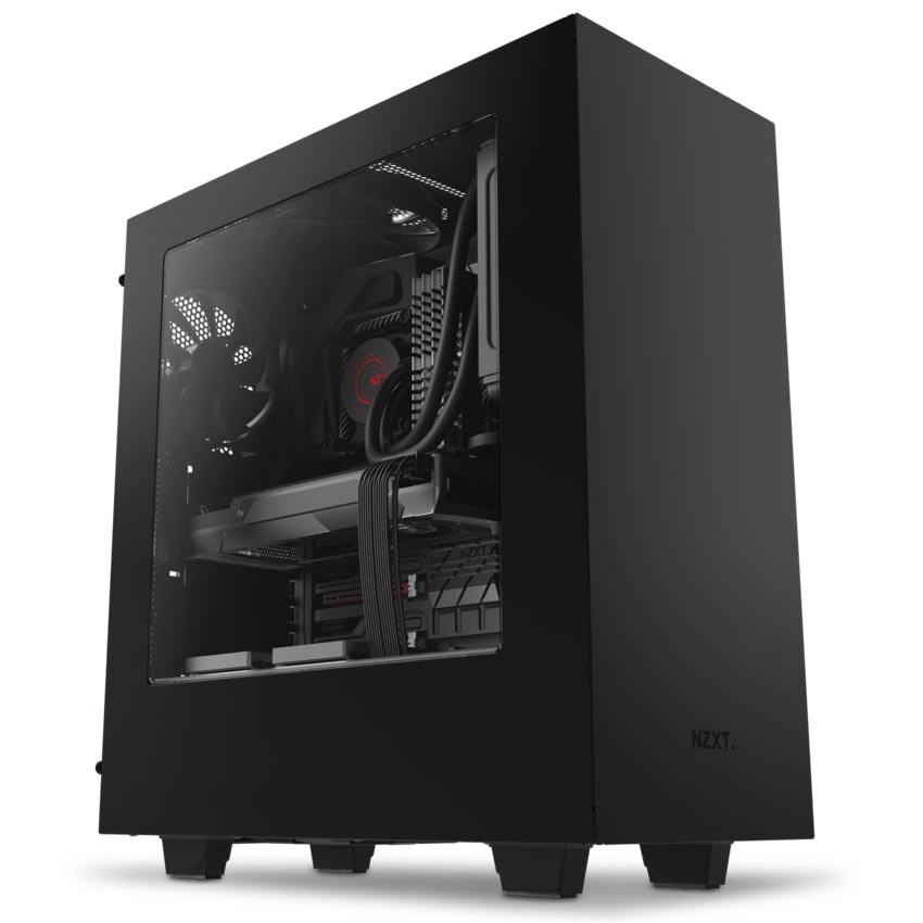 NZXT CA-S340W-B1 S340 Mat Siyah Pencereli ATX PSUsuz Kasa