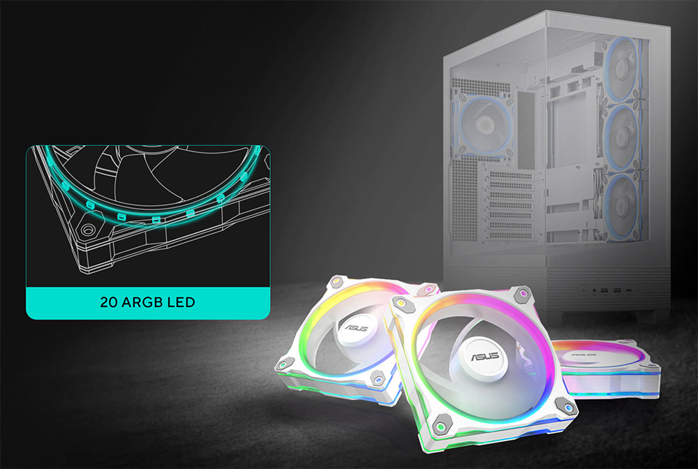 ASUS Prime MR120 ARGB Reverse Fan - Triple Pack